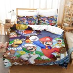 Ensembles de housse de couette super mario ensemble de literie avec fermeture ��clair pour enfants adolescents ...