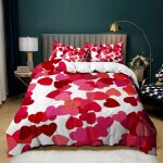 Ensembles de housse de couette �� th��me amour coeur ensemble de literie fabriqu�� en microfibre % polyester ...