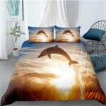 Ensemble de housse de couette th��me dauphin - ensemble de housse de couette imprim��e en d ensemble ...