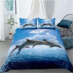 Ensemble de housse de couette th��me dauphin - ensemble de housse de couette imprim��e en d ensemble ...