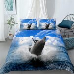 Ensemble de housse de couette th��me dauphin - ensemble de housse de couette imprim��e en d ensemble ...