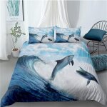 Ensemble de housse de couette th��me dauphin - ensemble de housse de couette imprim��e en d ensemble ...