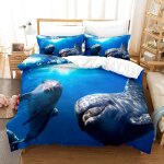 Ensemble de housse de couette th��me dauphin - ensemble de housse de couette imprim��e en d ensemble ...