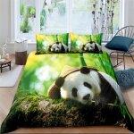 Ensembles de housse de couette �� th��me de panda ensemble de literie ultra doux en microfibre ensemble ...