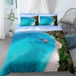 Ensemble housse de couette xcm d imprim�� surplombant la mer pi��ces parure de lit microfibre housse ...