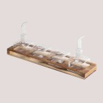 Set de huilier et vinaigrier en verre et bois d'acacia cetril