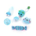 Ensemble de jouets en forme de griffes pour chat, 6 pices, sac a griffes, srie de nol, boule de bonbons, ...