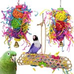 Ensemble de jouets pour oiseaux, broyeur de perroquets, recherche de nourriture, cage suspendue assortie, ...