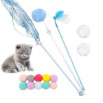 Ensemble de jouets en peluche pour chat, 15 pi�ces, baguette interactive, plume, chaton, boule froiss�e ...