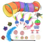Ensemble de jouets avec tunnel pour chat, lot de 20 pi�ces, boules, jouet a plumes, jouet en peluche, ...
