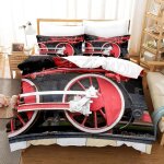 Ensemble de linge de lit ensemble de housse de couette en microfibre �� th��me train ensemble de literie ...