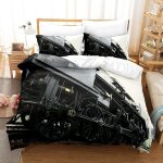 Ensemble de linge de lit ensemble de housse de couette en microfibre �� th��me train ensemble de literie ...