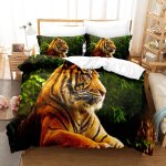 Ensemble de literie d animal tigre, microfibre housse de couette et / taie d'oreiller, d tigre imprim��, ...