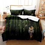 Ensemble de literie d animal tigre, microfibre housse de couette et / taie d'oreiller, d tigre imprim��, ...