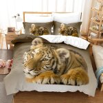 Ensemble de literie d animal tigre, microfibre housse de couette et / taie d'oreiller, d tigre imprim��, ...