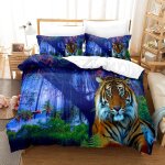 Ensemble de literie d animal tigre, microfibre housse de couette et / taie d'oreiller, d tigre imprim��, ...