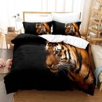 Ensemble de literie d animal tigre, microfibre housse de couette et / taie d'oreiller, d tigre imprim��, ...