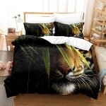 Ensemble de literie d animal tigre, microfibre housse de couette et / taie d'oreiller, d tigre imprim��, ...