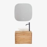 Ensemble meuble de salle de bain suspendu 60x45 cm en bois deleyna