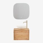 Ensemble meuble de salle de bain suspendu 60x45 cm en bois deleyna