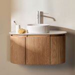 Ensemble de meuble de salle de bain suspendu en bois carsone