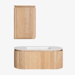 Ensemble de meuble de salle de bain suspendu en bois avec lavabo int�gr� carsone