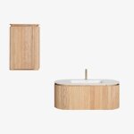 Ensemble de meuble de salle de bain suspendu en bois avec lavabo int�gr� carsone