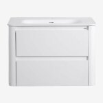 Ensemble de meuble de salle de bain suspendu en bois avec lavabo int�gr� egerton