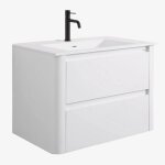 Ensemble de meuble de salle de bain suspendu en bois avec lavabo int�gr� egerton