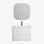 Ensemble de meuble de salle de bain suspendu en bois avec lavabo int�gr� egerton