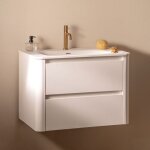 Ensemble de meuble de salle de bain suspendu en bois avec lavabo int�gr� egerton