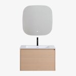 Ensemble meuble de salle de bain suspendu en bois avec lavabo int�gr� jacob
