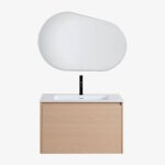 Ensemble meuble de salle de bain suspendu en bois avec lavabo int�gr� jacob