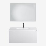 Ensemble de meuble de salle de bain suspendu en bois avec lavabo int�gr� macrae