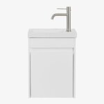 Ensemble de meuble de salle de bain suspendu en bois avec lavabo int�gr� narek