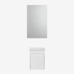 Ensemble de meuble de salle de bain suspendu en bois avec lavabo int�gr� narek