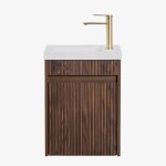 Ensemble de meuble de salle de bain suspendu en bois avec lavabo int�gr� narek