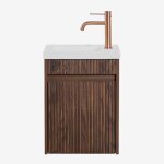 Ensemble de meuble de salle de bain suspendu en bois avec lavabo int�gr� narek