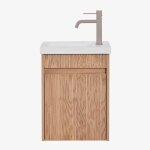 Ensemble de meuble de salle de bain suspendu en bois avec lavabo int�gr� narek