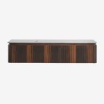 Ensemble de meuble de salle de bain suspendu en bois lavena