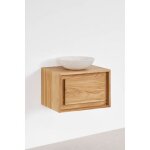 Ensemble de meuble de salle de bain suspendu en bois de teck jabari