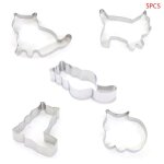Ensemble de moules a biscuits 3d en forme d'animaux, 5 pi�ces / ensemble, sucrier artisanal, p�tisserie, ...