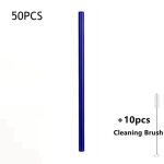 Ensemble de pailles a boire rutilisables en verre color avec brosse a livres, verre a vin et a cocktail, ...