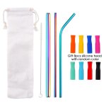 Ensemble de pailles a boissons en mtal rutilisables avec brosse de nettoyage, paille a boire en acier ...