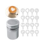 Ensemble de pochoirs d'art pour caf et latte, 17 pices, shaker a poudre, sucrier, caf latte
