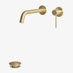 Ensemble de robinetterie de lavabo encastr�e en laiton orveta et bonde de lavabo click - clack en acier ...