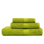 Ensemble de serviettes de bain invite + visage + herbe serviette eponge verte teddy
