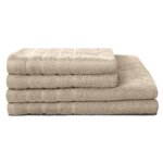 Ensemble de serviettes lovely home beige 4 pi�ces 2 draps de douche 70x140 cm + 2 serviettes 50x100 cm ...