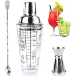 Ensemble shaker a cocktail avec verre doseur