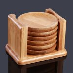 Ensemble de sous - verres en bambou ecologique, antidrapant, rsistant a la chaleur, tapis de boisson, ...